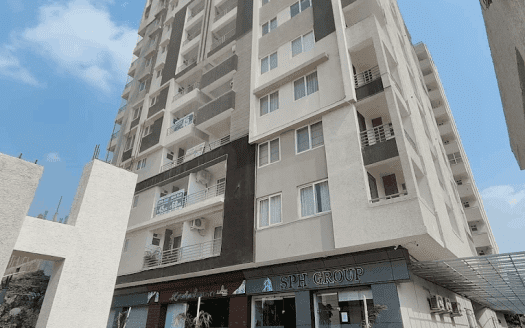 wide angle view of Kardhani Heights apartment building Jaipur bank auction property
